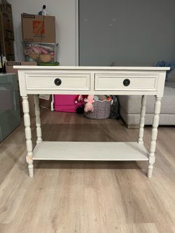 Light Grey Wooden Entry Way Table