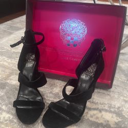 Vince Camuto Velvet Open Toe Heel