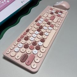 NEW Colorful Wireless Keyboard & Mouse, & Desk Mat