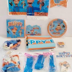 190 Pieces Blippi Birthday Party Decoration Set, Blippi BIrthday Decorations,