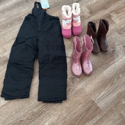 Snow bib, Boots and Tap shoes 