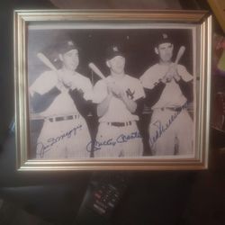 Mickey Mantle Ted Williams Joe DiMaggio Triple Signed Autograph