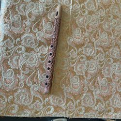 Vintage Flute Hand Carved Wood Flowers Wooden Instrument