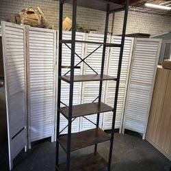 Bookshelf 6-Tier Ladder Shelf 110lbs Display Shelf Vintage Industrial Style Bookcase for Home Office, Living Room