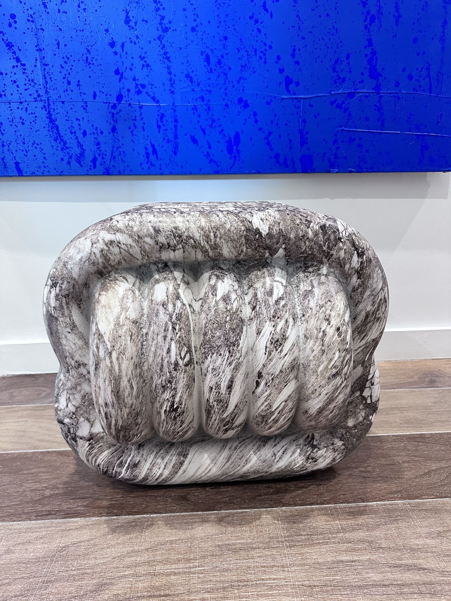 Love Knot Breccia Capraia Faux Marble Indoor / Outdoor Accent Stool
