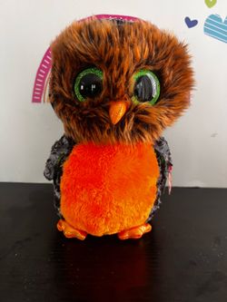 TY BEANIE BOOS LARGE 9 INCH MIDNIGHT THE OWL  BRAND NEW PLUSH WITH TAGS