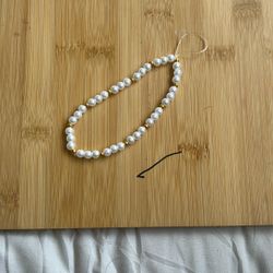 Gold + Pearl Phone Charm 