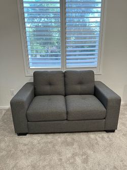 Modern Gray Loveseat Sofa