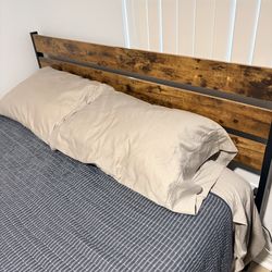 Mid-century modern wood platform bed