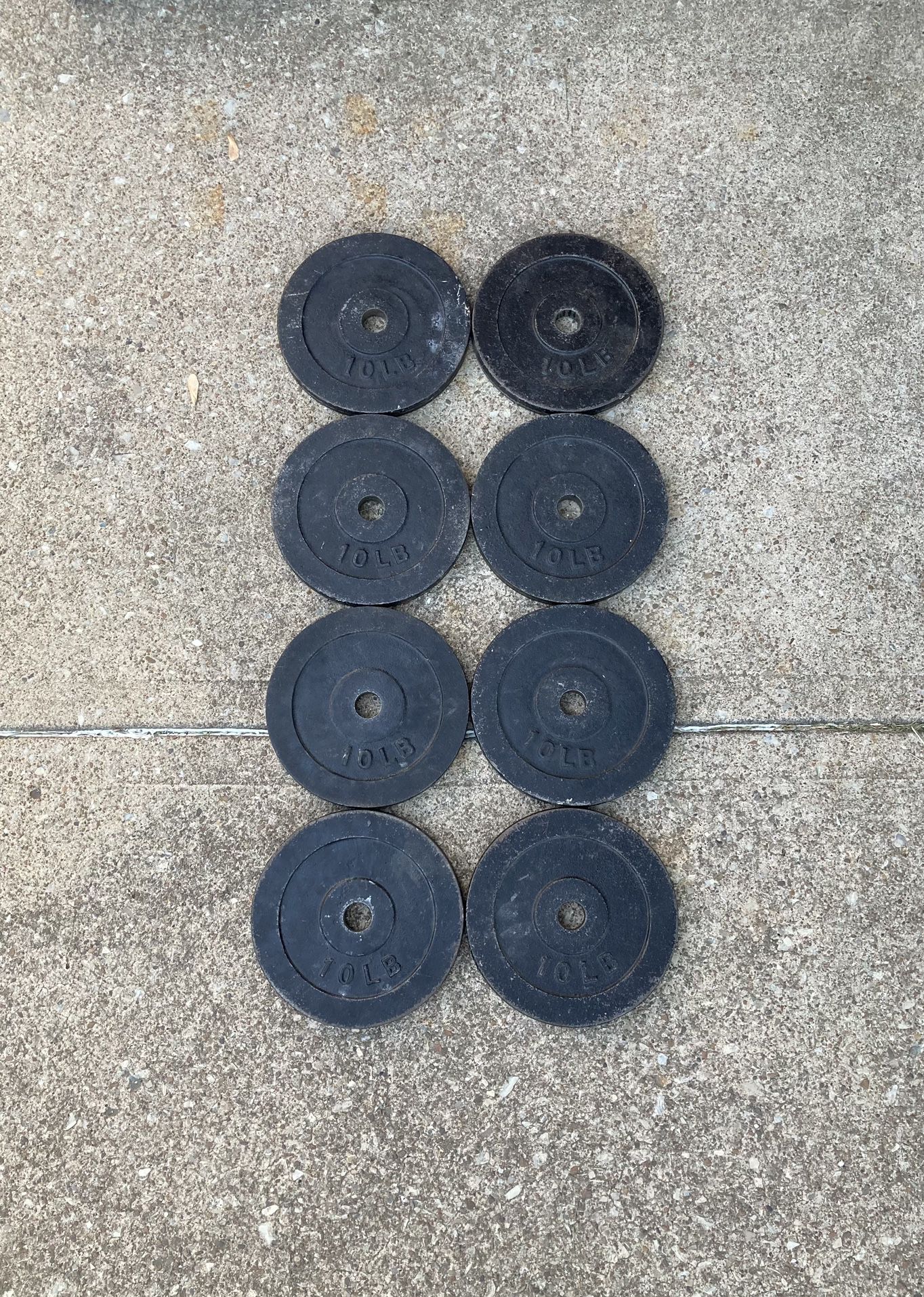 10lb ×8 Standard 1" weight plates weights plate 10 lb Is 10lbs 80lbs 80lb 80 Cast Iron pancake style for Barbell Dumbbell bar Dumbbells