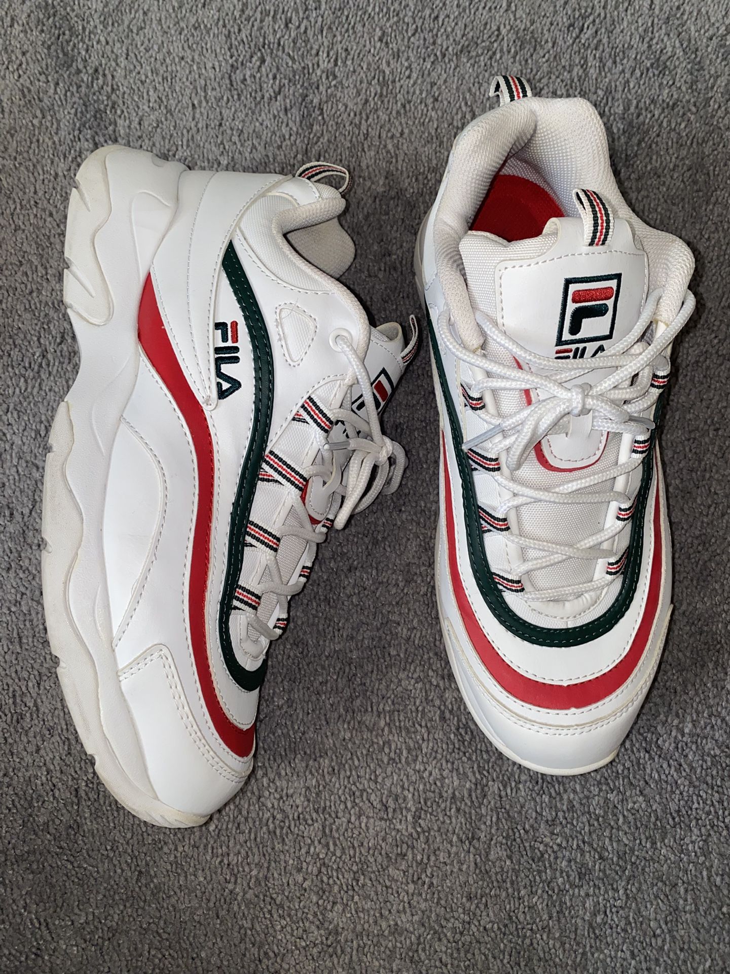 Men’s Red, White, & Green Filas