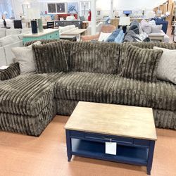 New 2 Piece Corduroy Sectional 