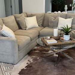 Living Spaces Light Grey Sectional Sofa