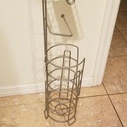 Toilet Tissue Holder With Storage And Surface To Hold Phone Or Tablet 