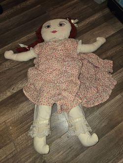 Large Vintage Handmade Rag Doll