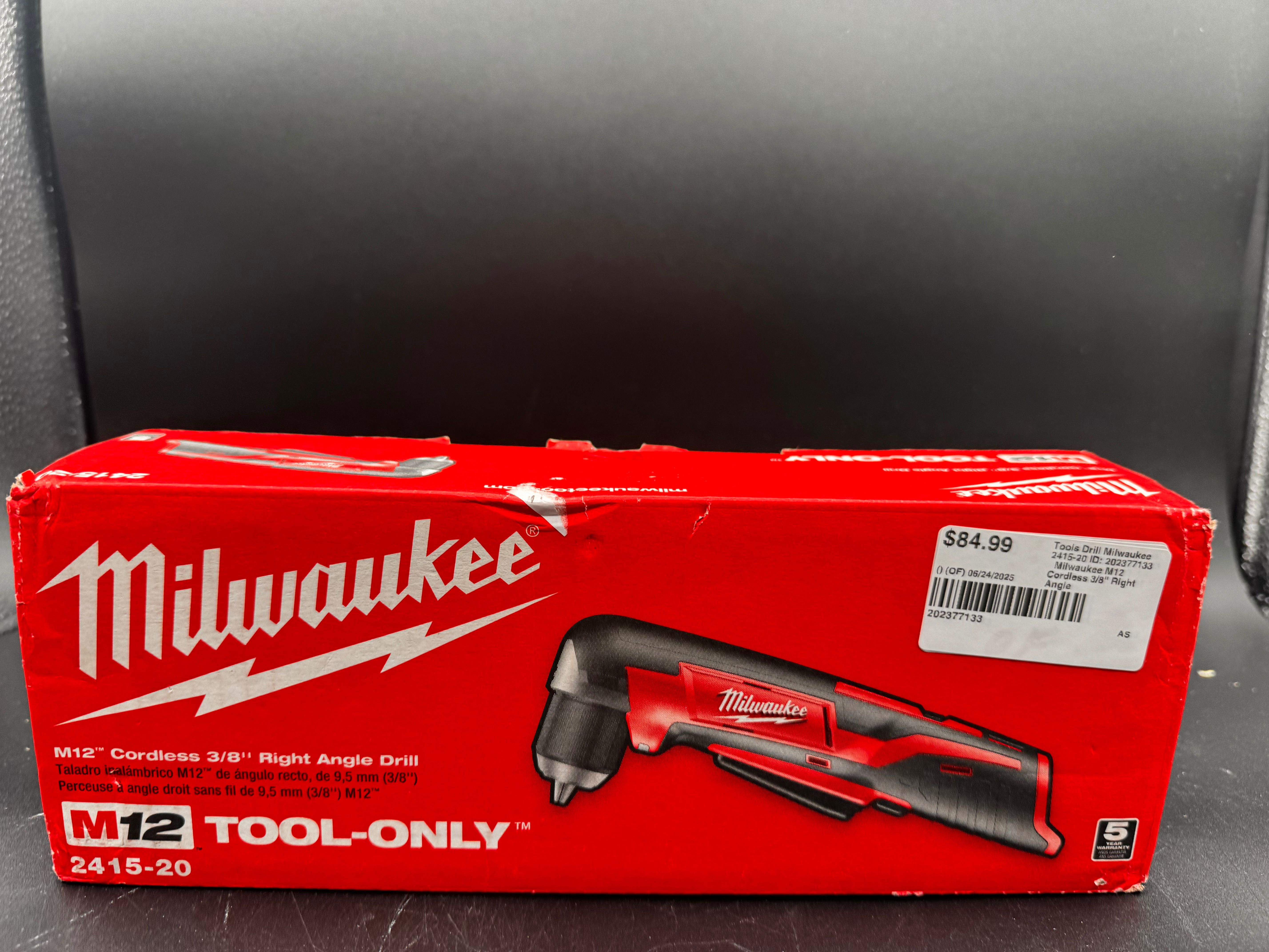 Milwaukee 2415-20 M12 Cordless 3/8" Right Angle Drill Driver (Bare Tool)