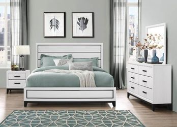 4-Piece Queen Bedroom Set – Bed, Dresser, Mirror & Nightstand | Delivery & Setup Available