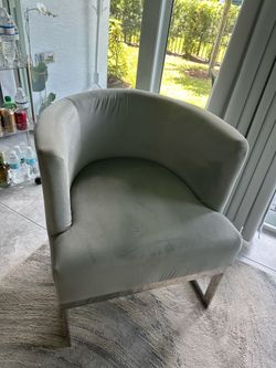 Light blue/grey accent chair comfortable
