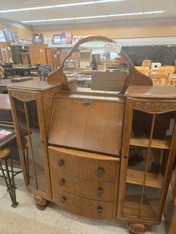 Antique Secretary with Glass Display