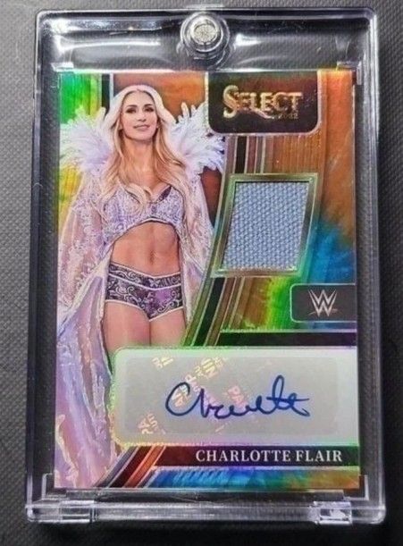 Charlotte Flair 2022 WWE Select Tie Dye Prizm Relic Patch Autograph /25