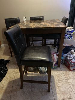 High Table Set with 4 Chairs