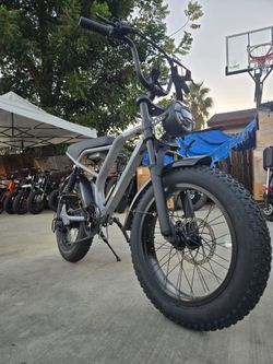 Grey Fat Tire E-Bike for adult, 32 mph