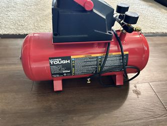 Hyper Tough 3 Gallon Oil Free Portable Air Compressor, 100PSI, Red 