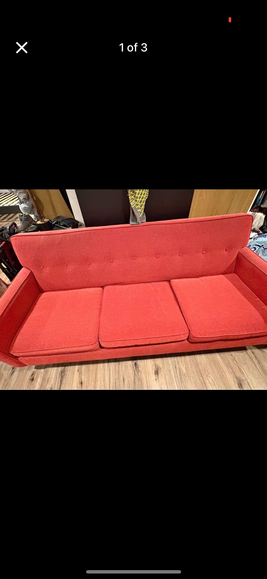 Red /orange Couch Like New