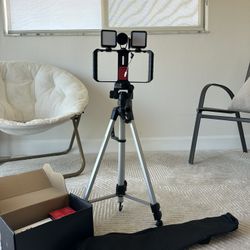 Tripod + Lighting + Mic + Accessories 