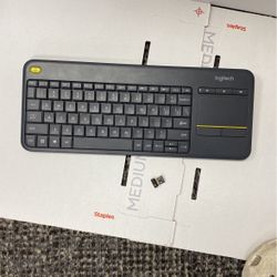 Logitech K400 Plus TKL Wireless Membrane Keyboard for PC/TV/Laptop/Tablet with Built-in Touchpad - Black