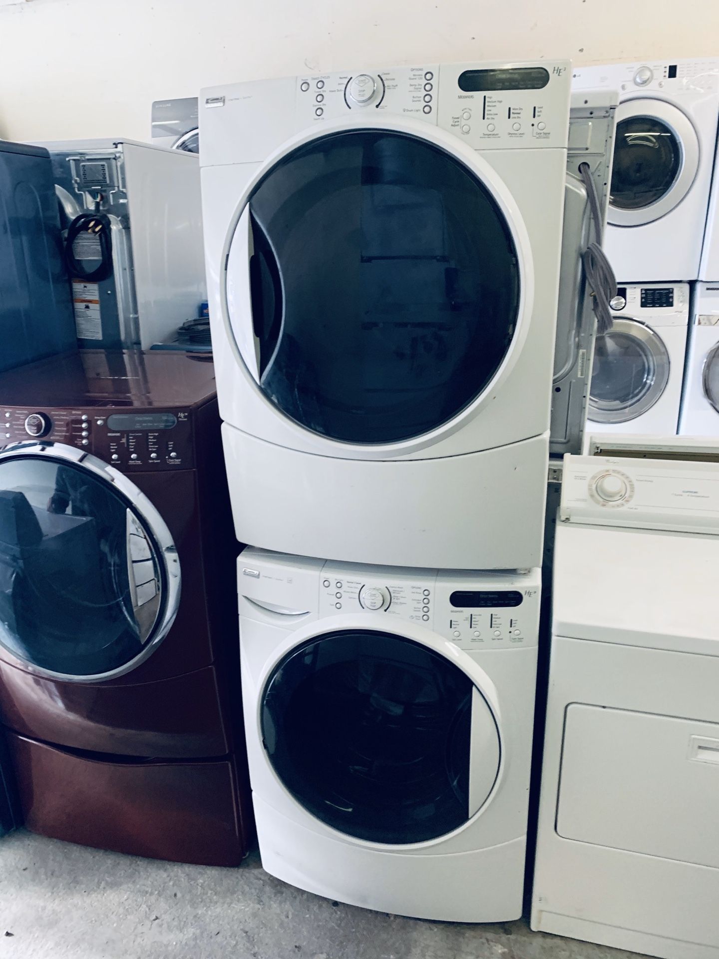 Nice and clean, Kenmore elite washer and dryer set, with warranty and free delivery