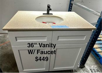 36in Bathroom Vanity with Top and Faucet