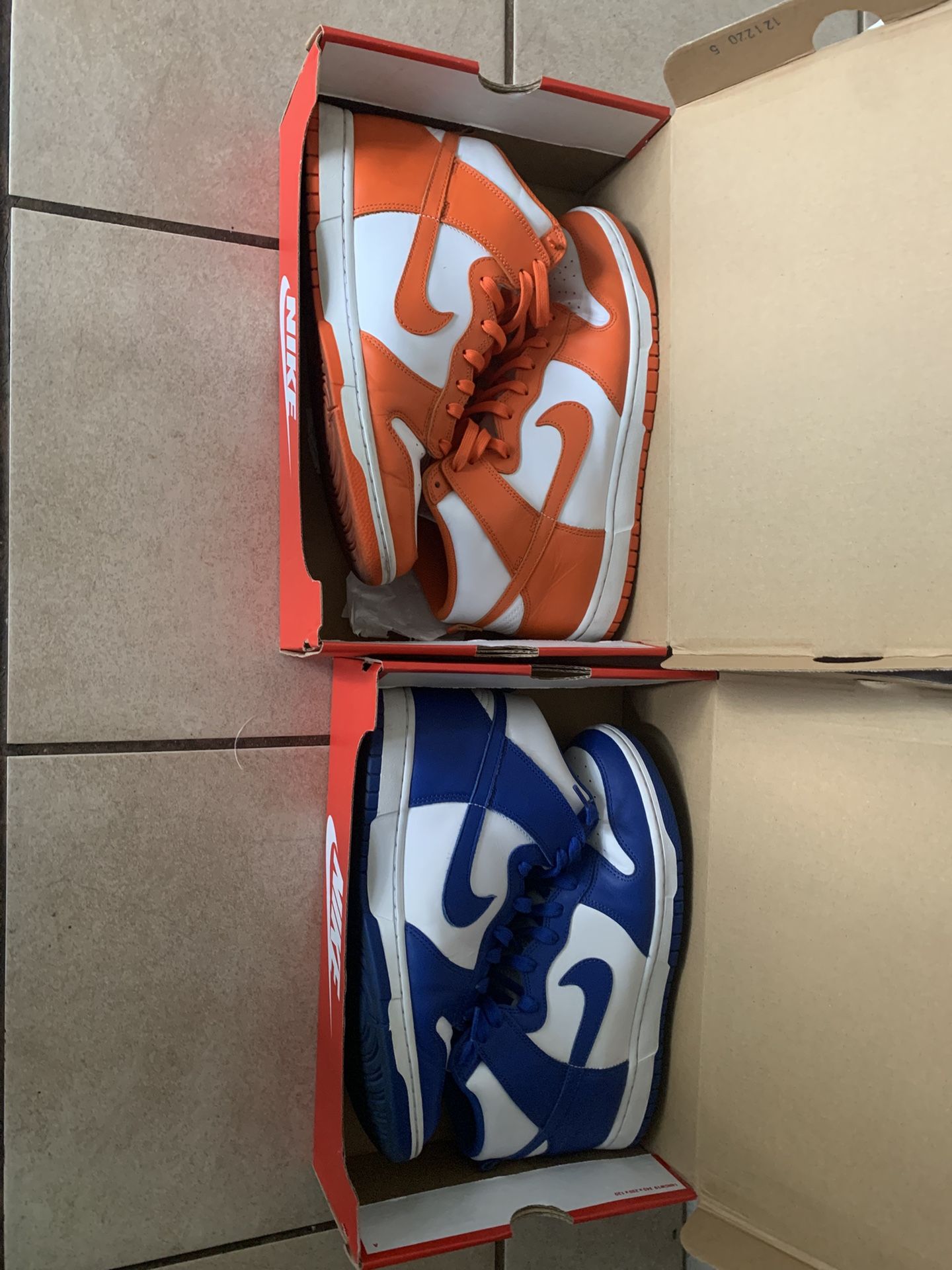 2 Pair Of Nike Dunk Hi (size11