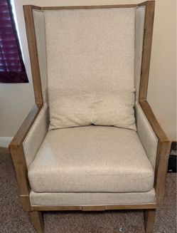 Wood Frame Wingback Accent Chair