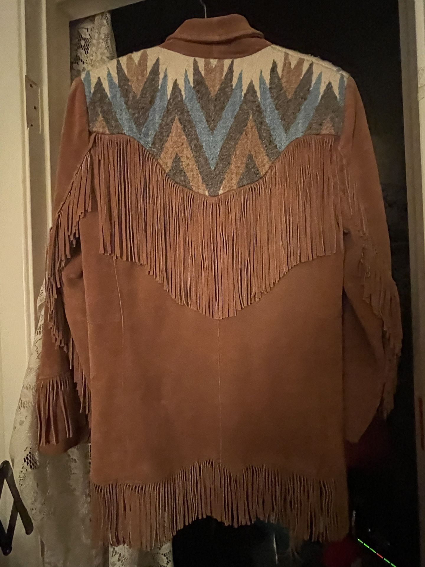 VINTAGE Men’s Western Suede Fringe Jacket - 40