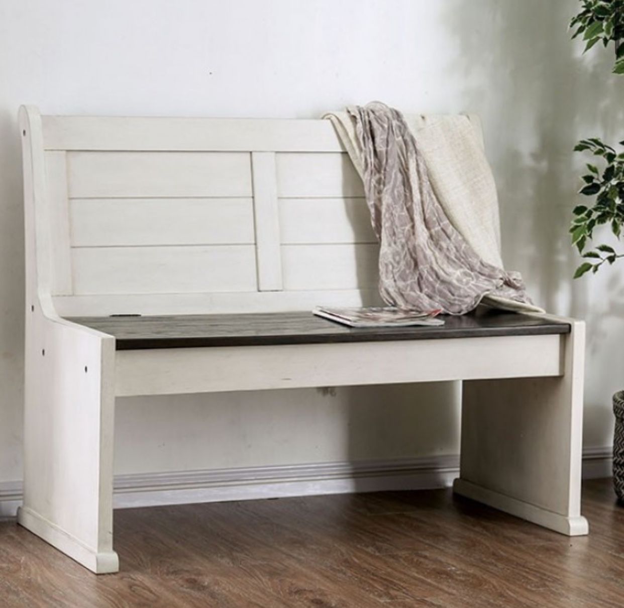 COUNTER HT. LOVE SEAT ESPRESSO WHITE RUSTIC (F3195) $169