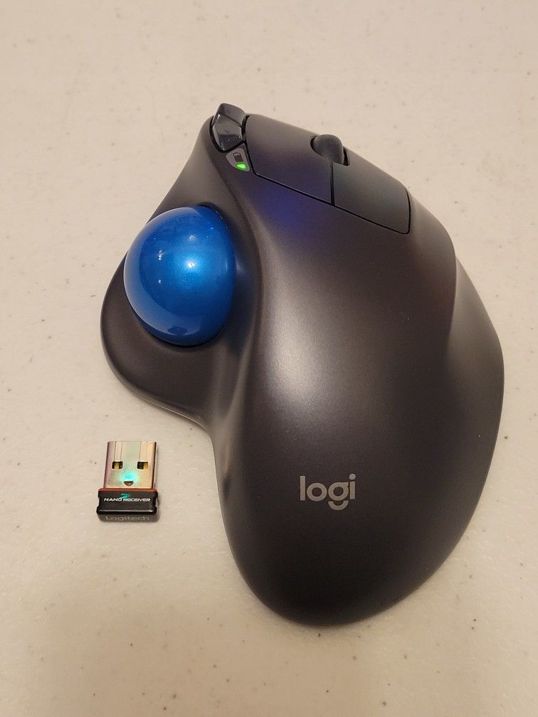 Working Logi Logitech Wireless PC Gaming Office Trackball Mouse w/ Dongle