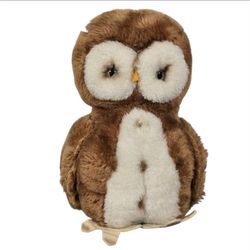 Vintage 1975 Dakin Baby Obie Owl Plush 12" Stuffed Animal Brown Spotted Forest