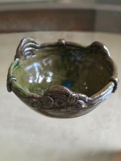 Handmade Signed Glazed Ceramic Bowl