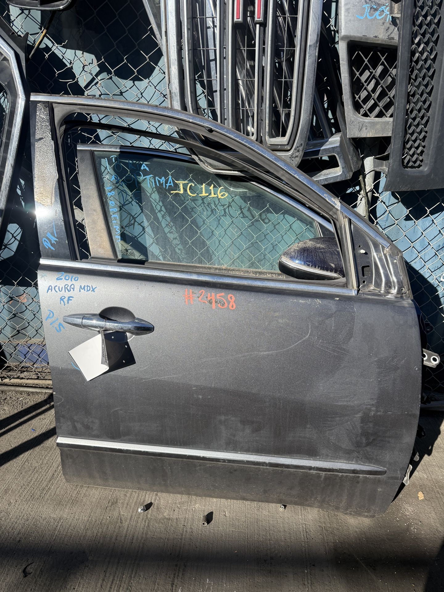 2007 - 2013 Acura MDX Front Door Passenger Side Gray