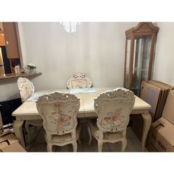 Antique Dining Chairs And Table 