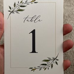 Tented Wedding Table Numbers