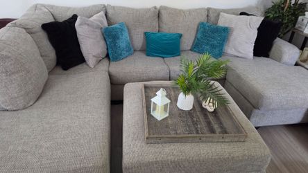 Large Sectional and Ottoman with Storage