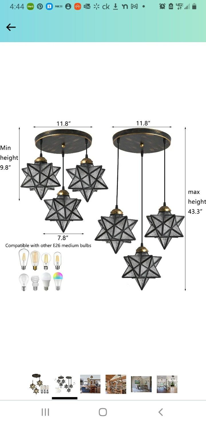 Moravian Star LED Pendant Light Chandelier NEW!