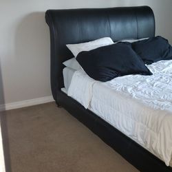 Leather Sleigh Bed Frame ( Headboard and Footboard)