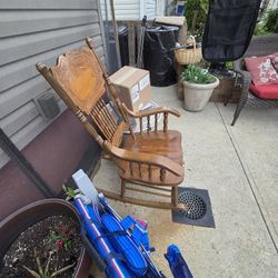 Old Hand Craving Rocking Chair