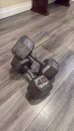 40lb Dumbbells (Pair) — Cast Iron Hex