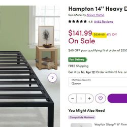 Twin bed frame 14" Heavy