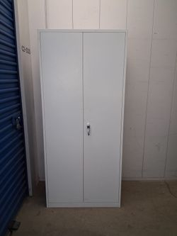 Narrow metal storage cabinet With key