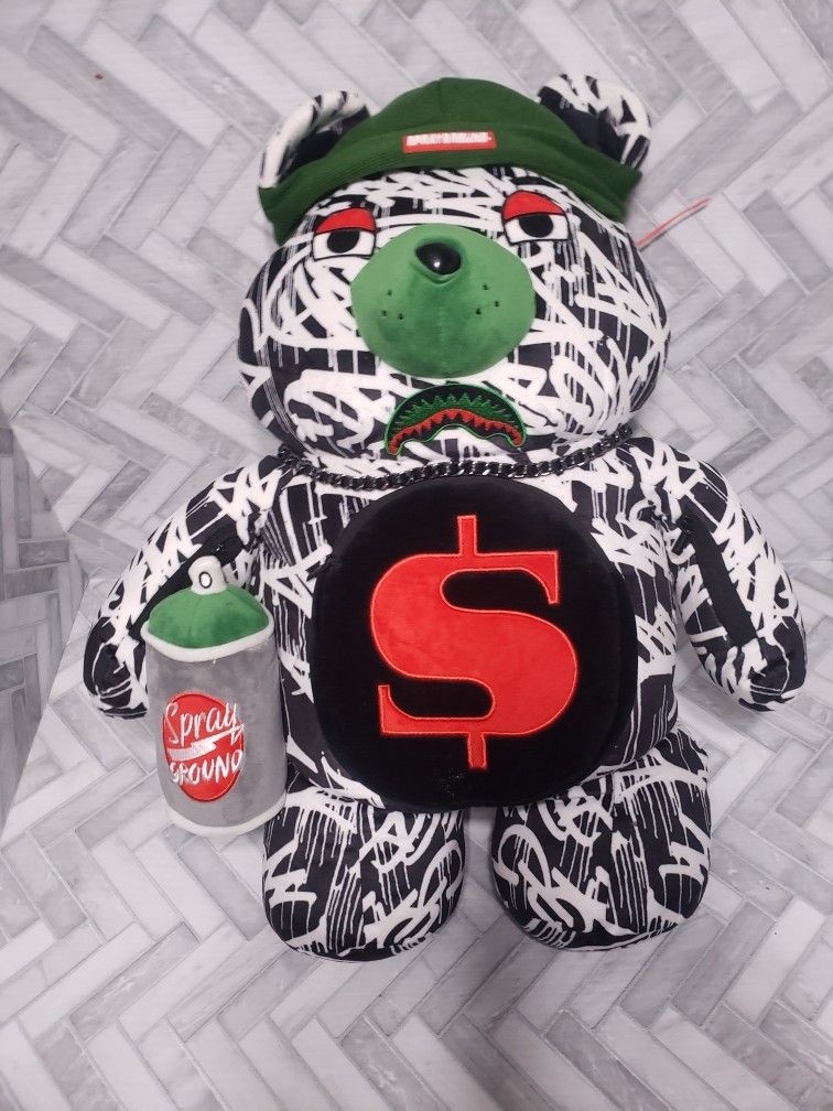 SPRAY GROUND BACKPACK SCRIBBLE SHARK BEAR BACKPACK B4077 Teddy Bear Sprayground